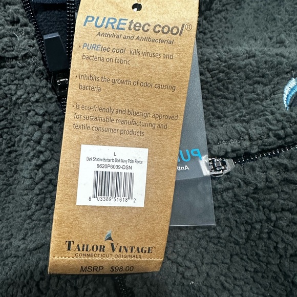 Tailor Vintage PUREtec Cool Teddy Polar Fleece Vest – Dark Shadow Bear – Size L - Picture 4 of 10
